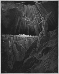 The Angel showing Jerusalem in ruins to St. John
